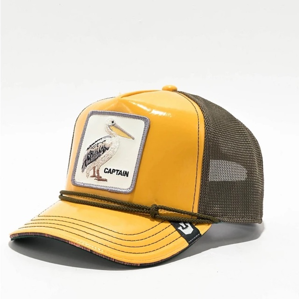 Goorin Bros Yellow and Brown Trucker Hat with Mesh Back